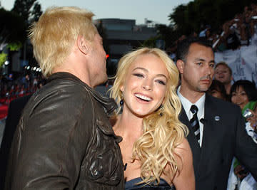 Brad Pitt and Lindsay Lohan at the Los Angeles premiere of 20th Century Fox's Mr. & Mrs. Smith