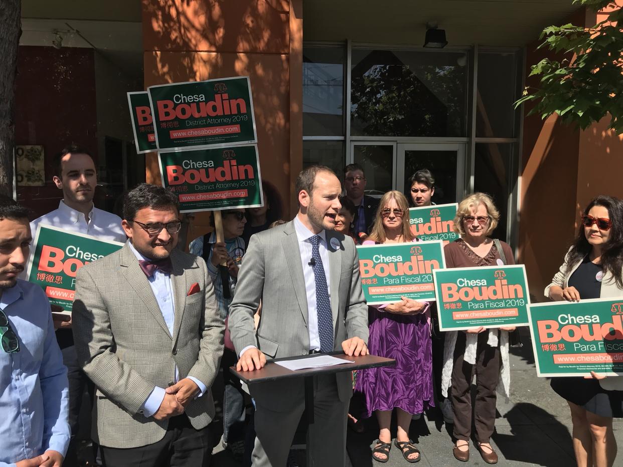 Chesa Boudin at a campaign rally in 2019. (Photo: Chesa Boudin )