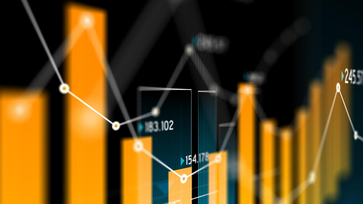 Financial data analysis graph showing search findings.