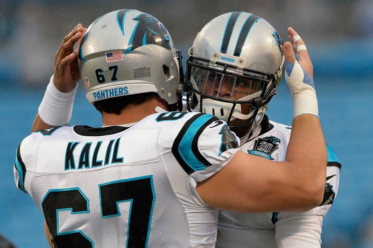 Ryan Kalil and Cam Newton, friends 4-ever. (Getty)