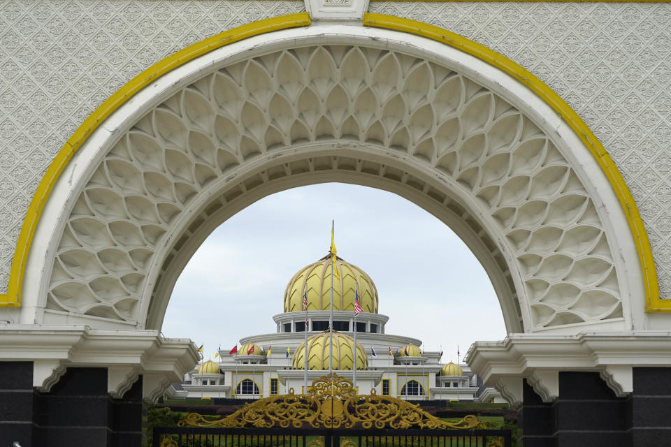 The National Palace is seen in Kuala Lumpur, Malaysia, Sunday, Oct. 25, 2020. National Palace statement says Malay rulers has decided not to accede to Prime Minister Muhyiddin Yassin's request to declare a state of emergency. (AP Photo/Vincent Thian)