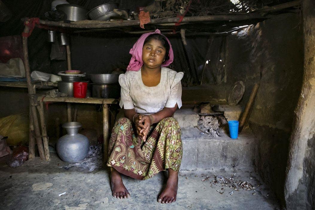 Sunuara, 25, poses for a photo in Cox's Bazar, Bangladesh: Getty Images/Allison Joyce