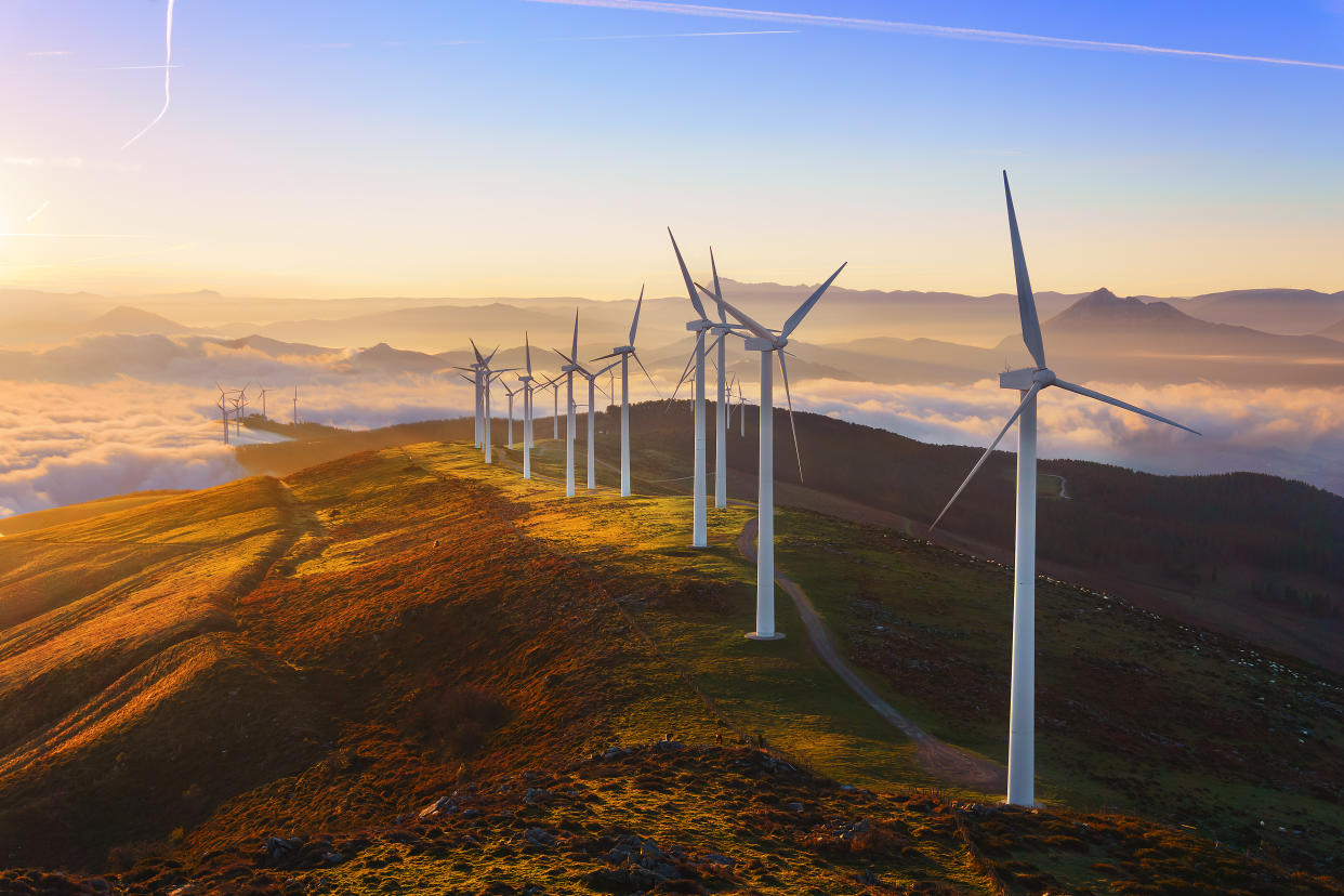 wind turbines in the Oiz eolic park