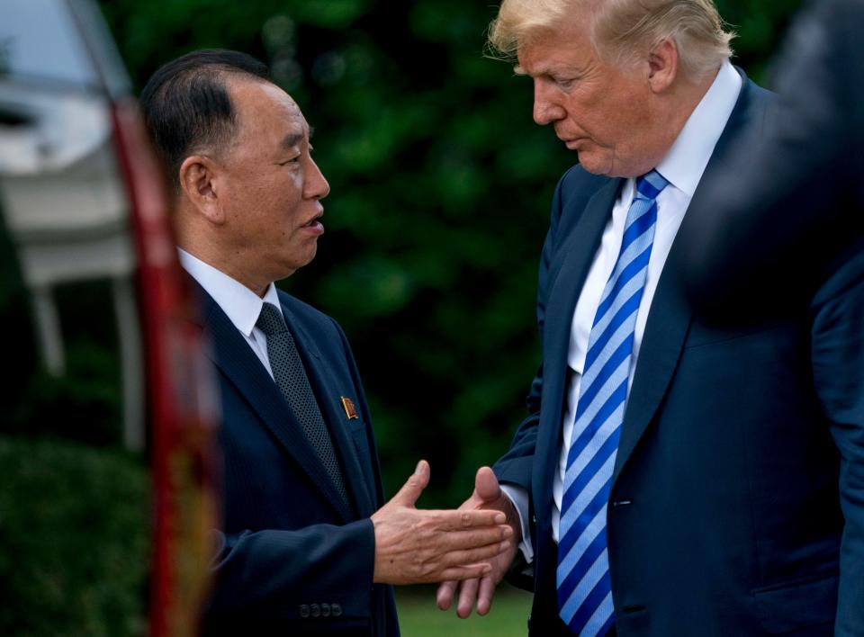 President Donald Trump meets with North Korean official