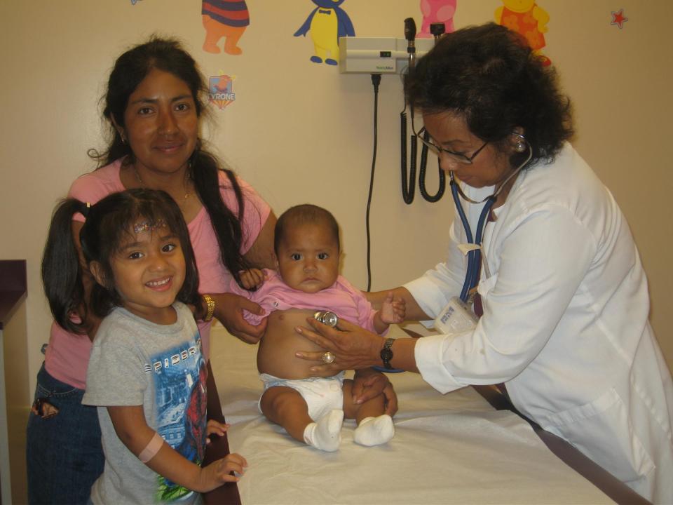 Dr. Flora Sakornsin with patients.