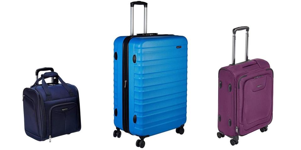 <p><a class="link " href="https://www.amazon.com/stores/page/947C6949-CF8E-4BD3-914A-B411DD3E4433/search?ref_=ast_bln&terms=luggage&tag=syn-yahoo-20&ascsubtag=%5Bartid%7C10055.g.26898407%5Bsrc%7Cyahoo-us" rel="nofollow noopener" target="_blank" data-ylk="slk:Shop Now">Shop Now</a> <br></p><p>It’s hard to find luggage for under $100, but Amazon’s brand does not disappoint. There are <strong><a href="https://www.amazon.com/Amazon-Basics-Softsided-Check-Trolley/dp/B071L7V8YH?tag=syn-yahoo-20&ascsubtag=%5Bartid%7C10055.g.26898407%5Bsrc%7Cyahoo-us" rel="nofollow noopener" target="_blank" data-ylk="slk:soft" class="link ">soft</a> and <a href="https://www.amazon.com/AmazonBasics-Hardside-Spinner-Luggage-20-Inch/dp/B071VG5N9D?tag=syn-yahoo-20&ascsubtag=%5Bartid%7C10055.g.26898407%5Bsrc%7Cyahoo-us" rel="nofollow noopener" target="_blank" data-ylk="slk:hardside" class="link ">hardside</a> styles to choose from, </strong>plus travel <a href="https://www.amazon.com/AmazonBasics-Carry-On-Travel-Backpack-Navy/dp/B01J24H87C?tag=syn-yahoo-20&ascsubtag=%5Bartid%7C10055.g.26898407%5Bsrc%7Cyahoo-us" rel="nofollow noopener" target="_blank" data-ylk="slk:backpacks" class="link ">backpacks</a>, <a href="https://www.amazon.com/AmazonBasics-Large-Travel-Luggage-Duffel/dp/B01GGNW2WI?tag=syn-yahoo-20&ascsubtag=%5Bartid%7C10055.g.26898407%5Bsrc%7Cyahoo-us" rel="nofollow noopener" target="_blank" data-ylk="slk:duffels" class="link ">duffels</a> and more. We most recently reviewed its hardside carry-on, which our analysts found to be exceptionally easy to pack. Amazon also boasts extensive testing to make sure it’ll hold up and though it might not be the absolute <em>best</em> quality out there, the price can’t be beat. </p>