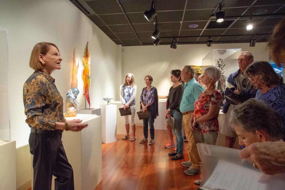 Barbara Basch will lead a series of docent tours through an exhibit of art glass from the collection she has created with her husband, Richard, on display at Ringling College.