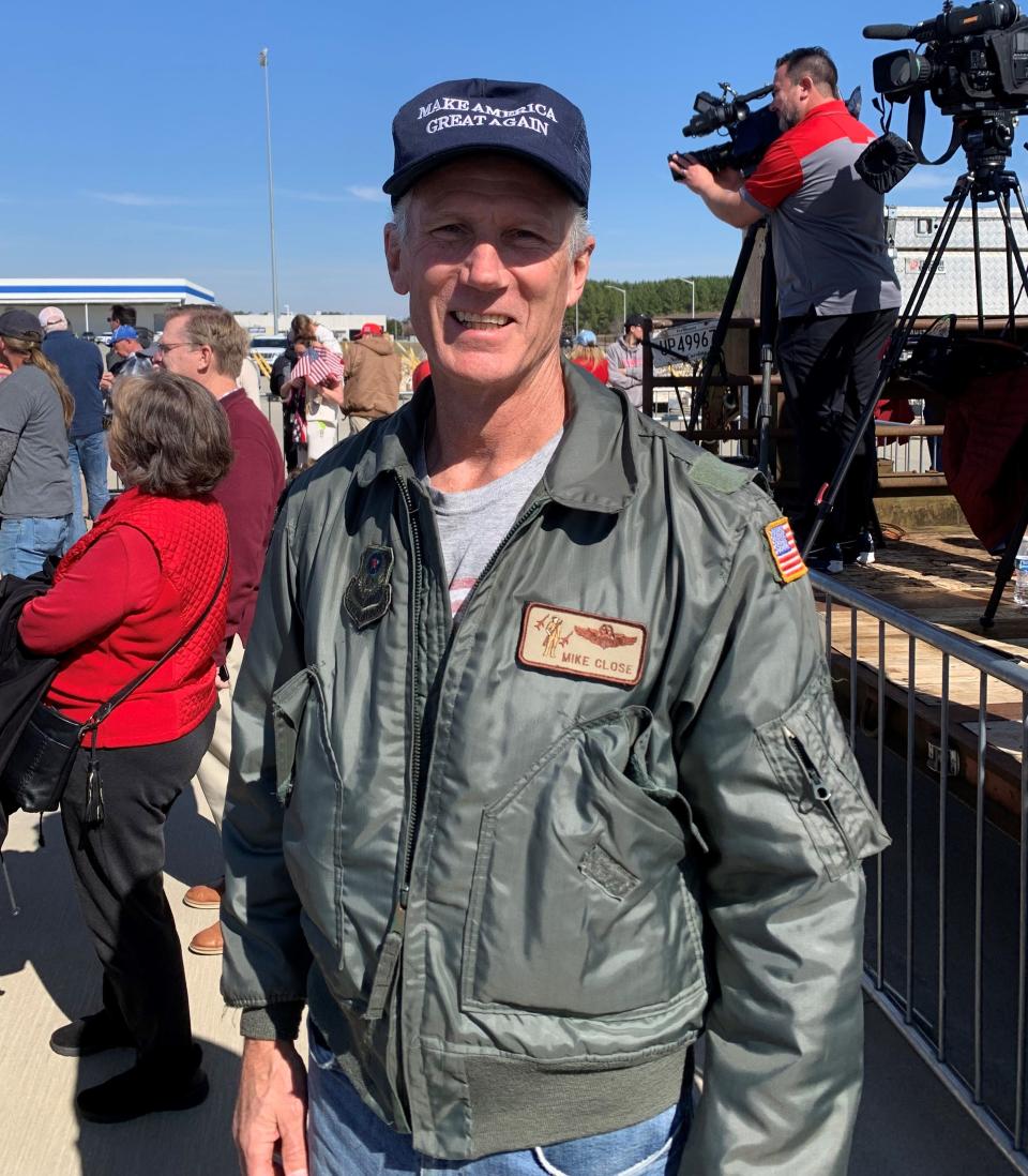 Michael Close, 61, of Simpsonville, also attended the airport welcome which included close to 200 spectators. Close said he is retired after serving 26 years in the Air Force.