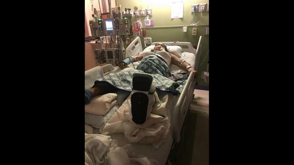 Thirteen-year-old Tranae Adams was hospitalized after her family's truck was hit by a driver fleeing Independence police. She suffered a broken back, broken wrists and a dislocated hip.