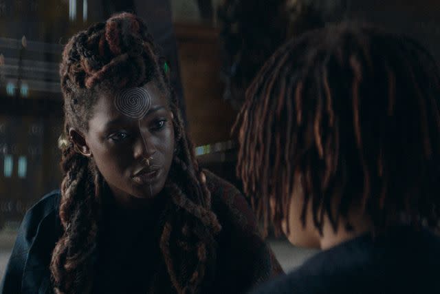 <p>Lucasfilm</p> Mother Aniseya (Jodie Turner-Smith) on 'The Acolyte'