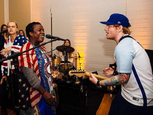 “We jammin’,” Uzo captioned this shot with Sheeran. (Photo: Instagram)