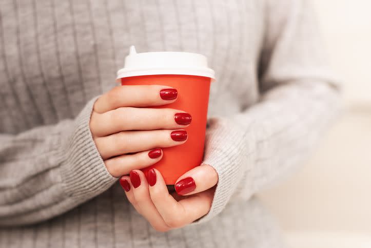 19) Classic Red Thanksgiving Nails