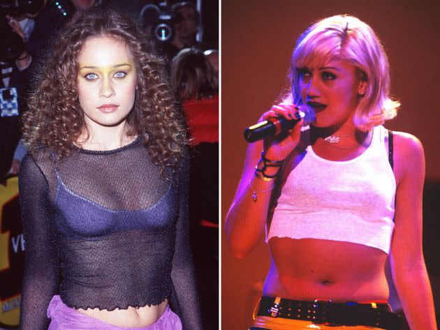 Left: Fiona Apple in 1997. Right: Gwen Stefani of No Doubt performs in 1996.