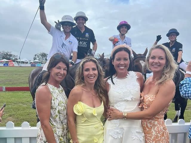 <p>Magic Millions Polo/ Instagram</p> Elsa Pataky's Instagram snap with Nacho Figueras, Delfina Blaquier and Zara Tindall on Jan. 7.