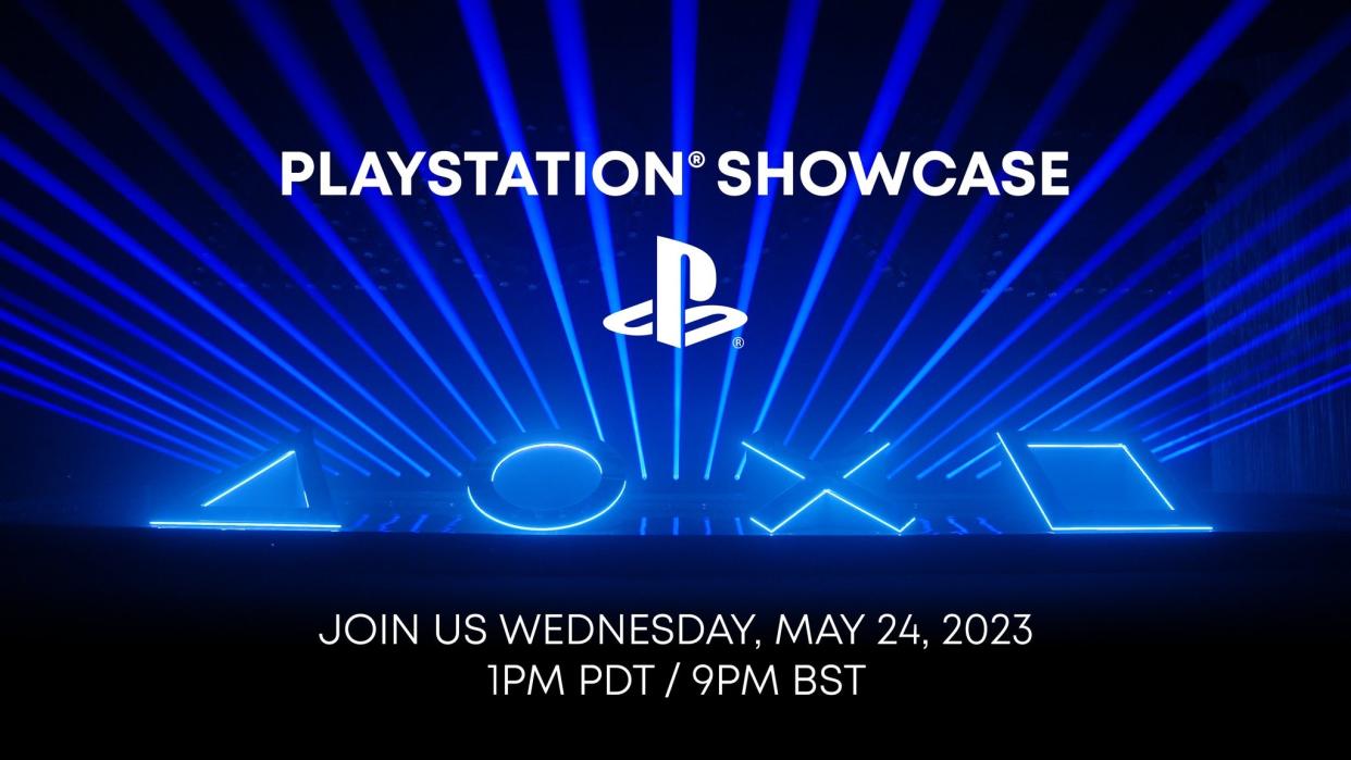  an image promoting the Sony PlayStation Showcase for May 