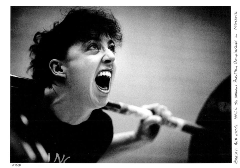 Powerlifter Ann Hayes, 1992 (Peter Jay/Independent)