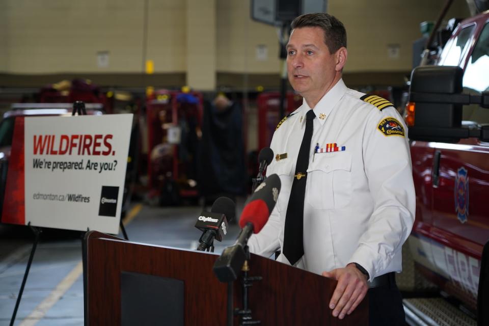 Edmonton Fire Rescue Services Chief Joe Zatylny speaking about the role Edmontonians need to play to prevent wildfires in the city. 