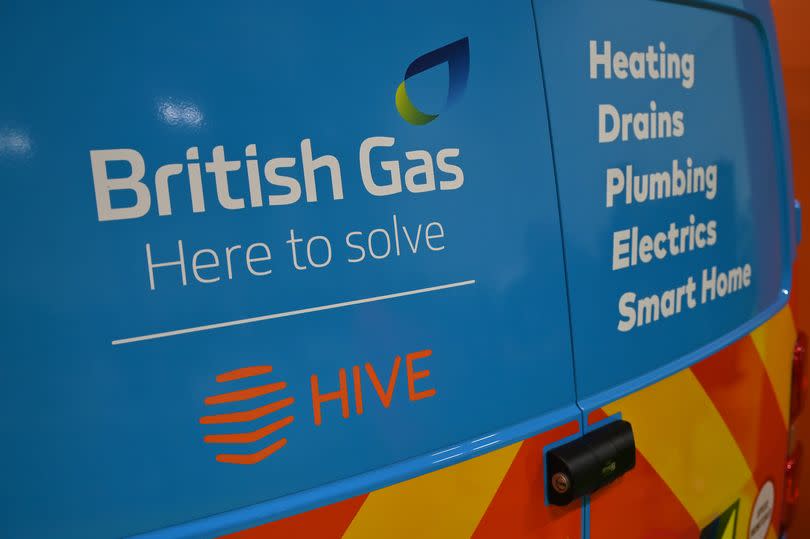 LONDON, ENGLAND - APRIL 28: The British Gas, Hive logo is displayed on a van during the Fully Charged Live UK at Farnborough International on April 28, 2023 in London, England. This year's show includes dozens of 'live sessions' and an exhibition of hundreds of companies, with electric vehicles of all shapes and sizes, and a large selection of home energy options  (Photo by John Keeble/Getty Images)