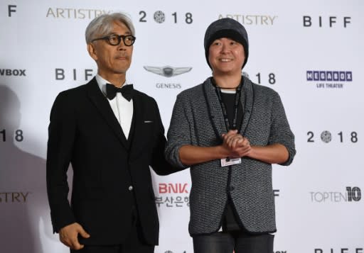 Japanese musician Ryuichi Sakamoto has arrived at the 23rd Busan International Film Festival to promote Japanese animation ace Kobun Shizuno's fantastical "My Tyrano: Together, Forever", with the film having its world premiere on Saturday night