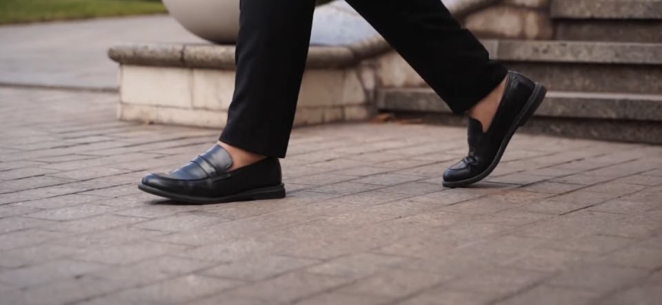 Loafers on a man's feet