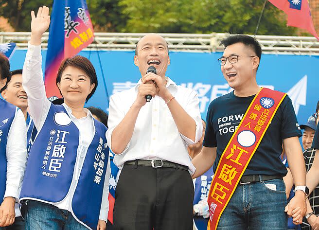 國民黨不分區立委當選人韓國瑜18日突然宣布，將搭檔同黨立委江啟臣參選立法院正、副院長。（本報資料照片）