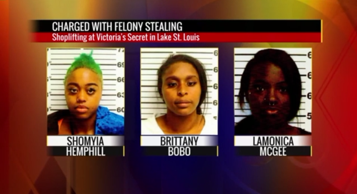 Three women led police on a high-speed car chase after allegedly stealing thousands of dollars worth of Victoria’s Secret merchandise. (Photo: Fox2Now)