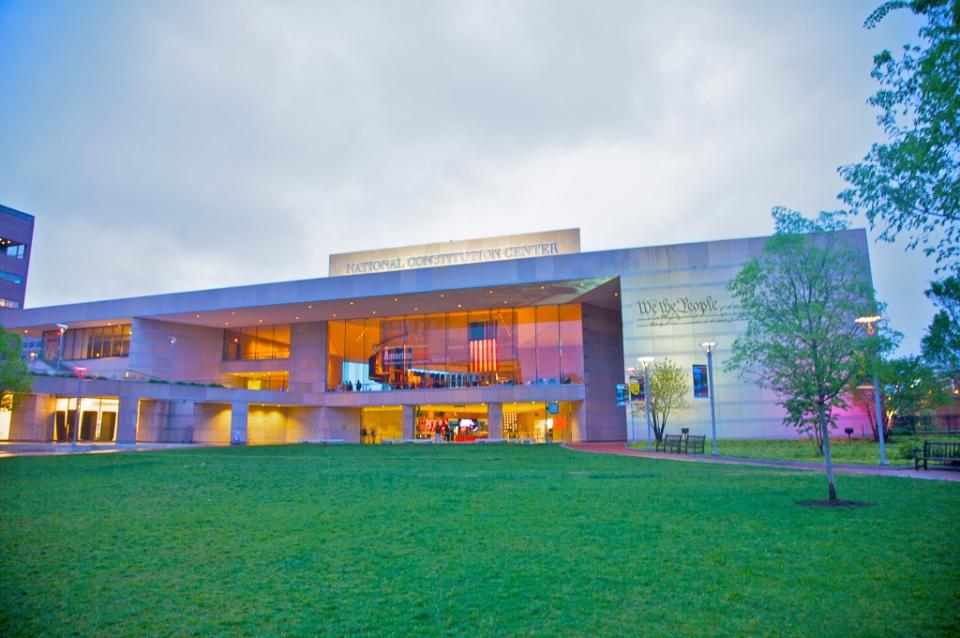 Facade of the new National Constitution Center, on the Independence Mall in Philadelphia via Getty Images