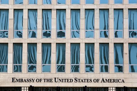 The U.S. embassy building is seen in Havana, Cuba, July 20, 2016. REUTERS/Enrique de la Osa