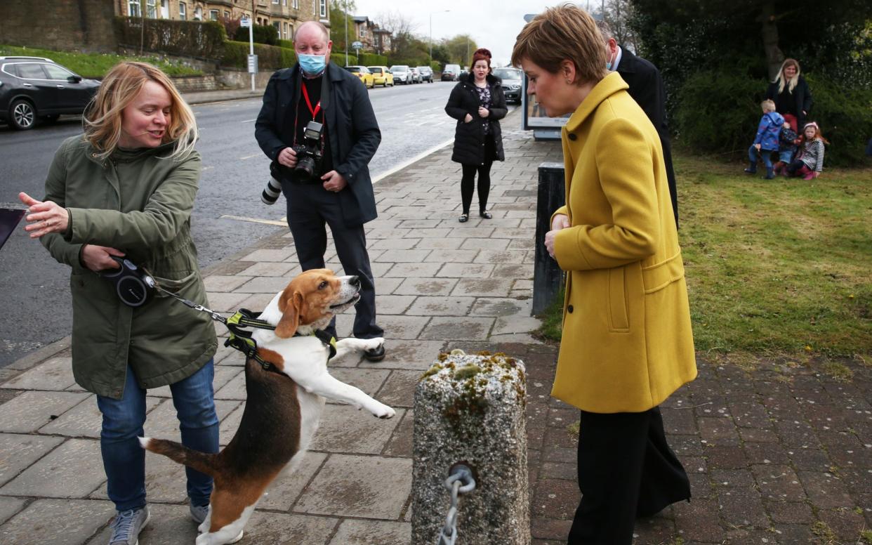 Nicola Sturgeon on a visit to North Lanarkshire after the SNP's election win - Andrew Milligan/Pool/Getty Images
