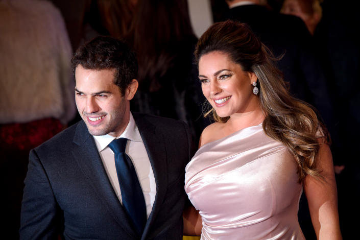 Jeremy Parisi and Kelly Brook attending the European premiere of Mary Poppins Returns at the Royal Albert Hall in London. PRESS ASSOCIATION Photo. Picture date: Wednesday December 12, 2018. See PA story SHOWBIZ Poppins. Photo credit should read: Matt Crossick/PA Wire (Photo by Matt Crossick/PA Images via Getty Images)