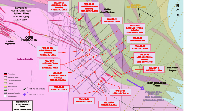 Close-up of the 2023 Vallee JV Drilling Program