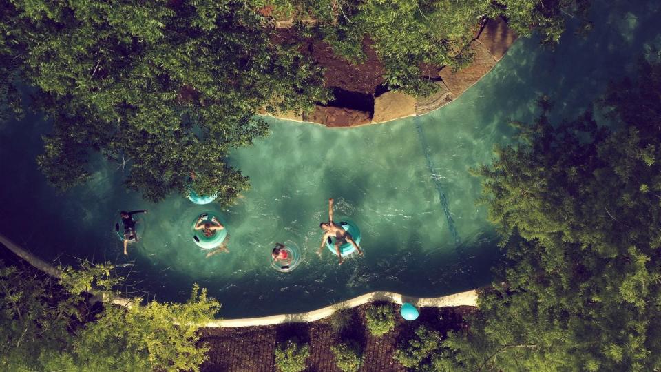 Lost Pines lazy river in Bastrup, Texas.