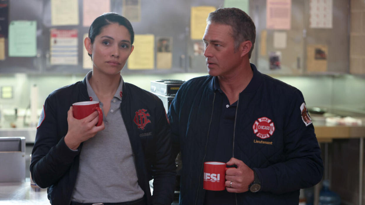  Miranda Rae Mayo and Taylor Kinney in Chicago Fire 12x03. 