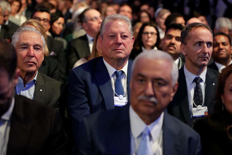 Former US presidential candidate Al Gore attends Donald Trump's speech in Davos (AP)