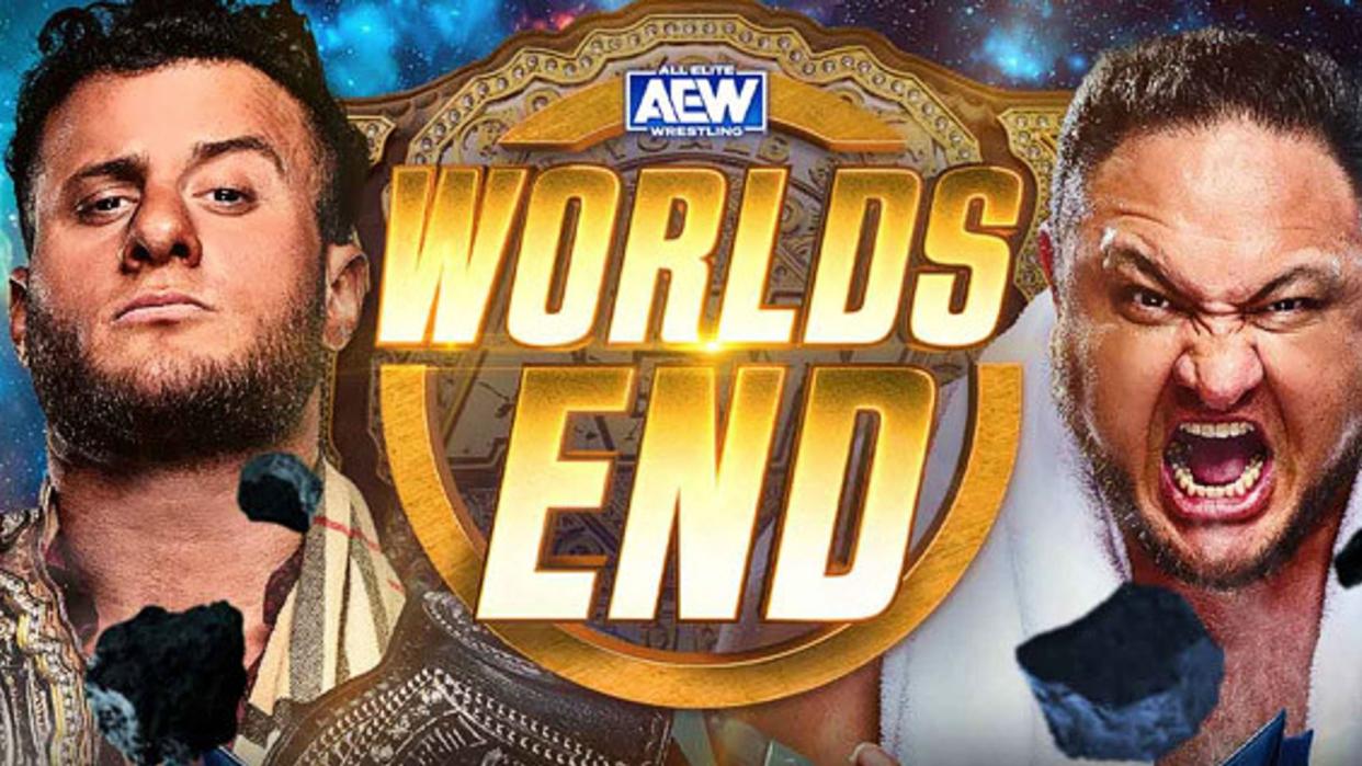  AEW Worlds End 2023 poster. 