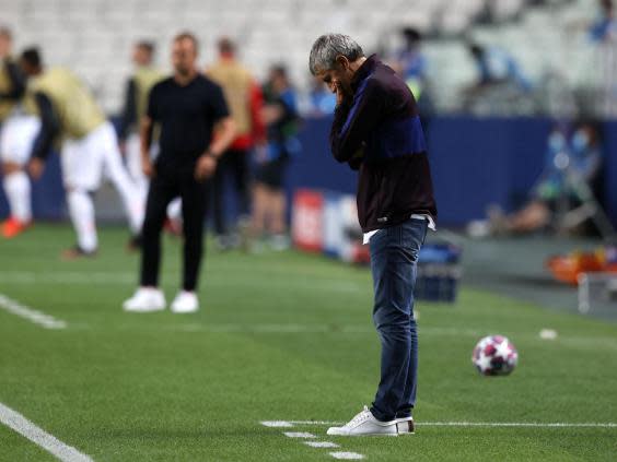 Quique Setien’s time as Barcelona manager could be coming to an end (Getty Images)