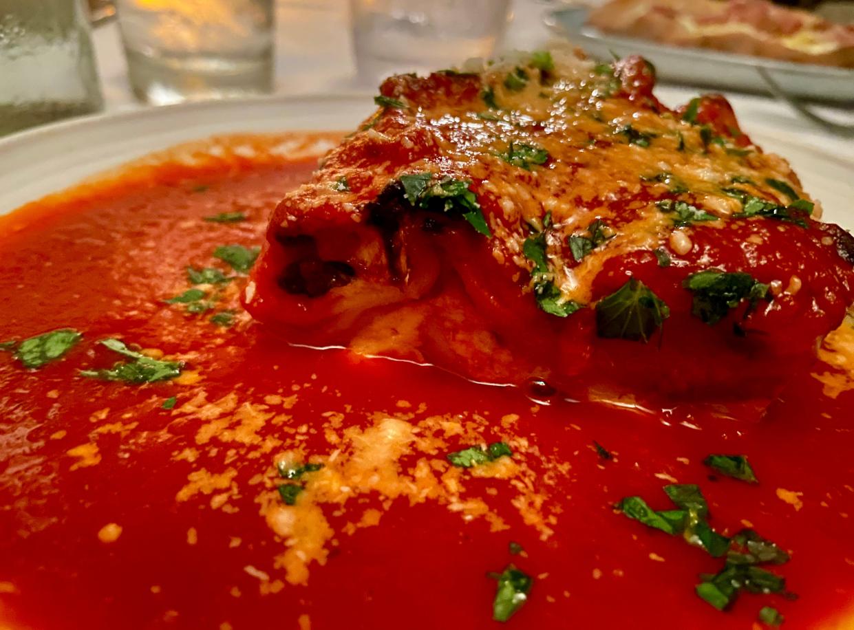 The fresh lasagna, made in the traditional style, is a favorite item at Rocco in Rochester. It's elevated by the excellent red sauce.