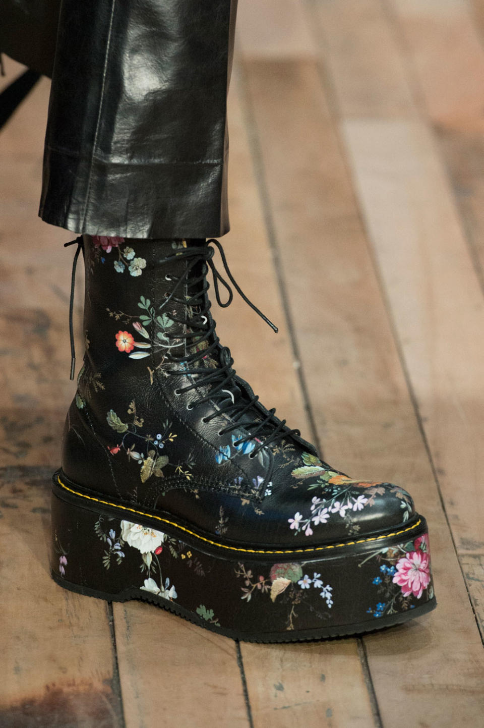 Floral Printed Platform Combat Boots, R13 Fall/Winter 2017