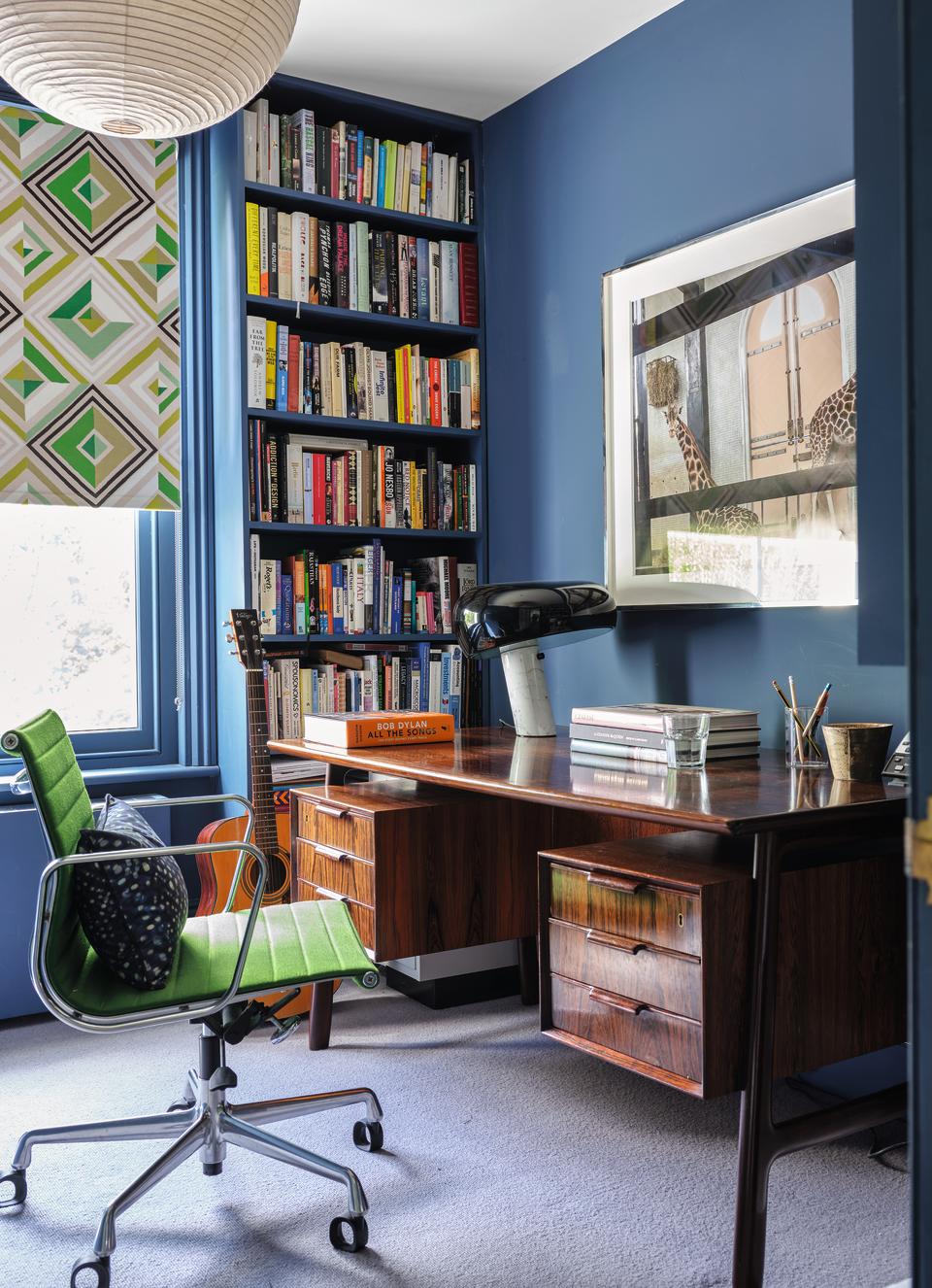 <p> Busy home workspaces aren’t suited to overly fussy schemes, but if you have created effective storage, adding pattern will create a more layered look that’s easily elegant.  </p> <p> Interior designer Suzy Hoodless chose a vintage geometric Larssen blind fabric to introduce fun into this workspace. The colors are calm and elegant, and also create that connection to the garden outside.  </p> <p> Investing in good home office seat is essential – a combination of ergonomics and aesthetics is always the aim, but being comfortable is vital. </p>