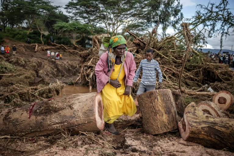 Des inondations et glissements de terrain à Mai Mahiu, au Kenya, le 30 avril 2024 (LUIS TATO)