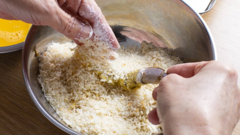 breadcrumb mixture in bowl