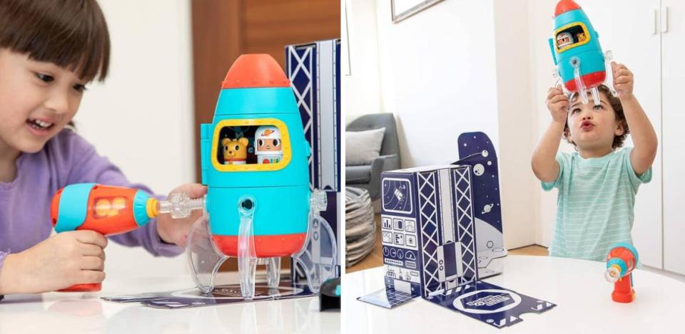 There's no better way to get kids into STEM than by building a spaceship for an astronaut and his puppy pal &mdash; and using the eco-friendly packaging as a play set.<br /><br /><strong>Promising review:</strong> "My 3-year-old son had an old toy drill that recently stopped working and he asked me for a new one. This little set caught my eye, so I bought it and he loves it! <strong>I love that they put a little window on the side of the drill to show the gears inside spinning. Nice touch to show curious minds how these things work internally.</strong> Fits little hands perfectly and he&rsquo;s been assembling and disassembling this rocket at least a couple of times a day since we got it! The little astronaut characters are cute and can lock into spots inside the rocket (like LEGO pieces). Another nice touch is that the box that the set comes in doubles as a space backdrop to play with or display on a bookshelf or table." &mdash; <a href="https://amzn.to/2Per9CZ" target="_blank" rel="noopener noreferrer">CK﻿</a>﻿<br /><strong><br />Get it from Amazon for <a href="https://amzn.to/2Per9CZ" target="_blank" rel="noopener noreferrer">$24.99</a>.</strong>