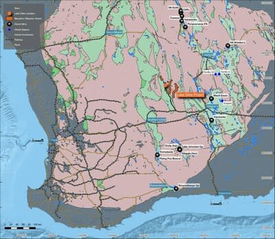 Figure 1: Lake Giles Project Location. (CNW Group/Macarthur Minerals Limited)