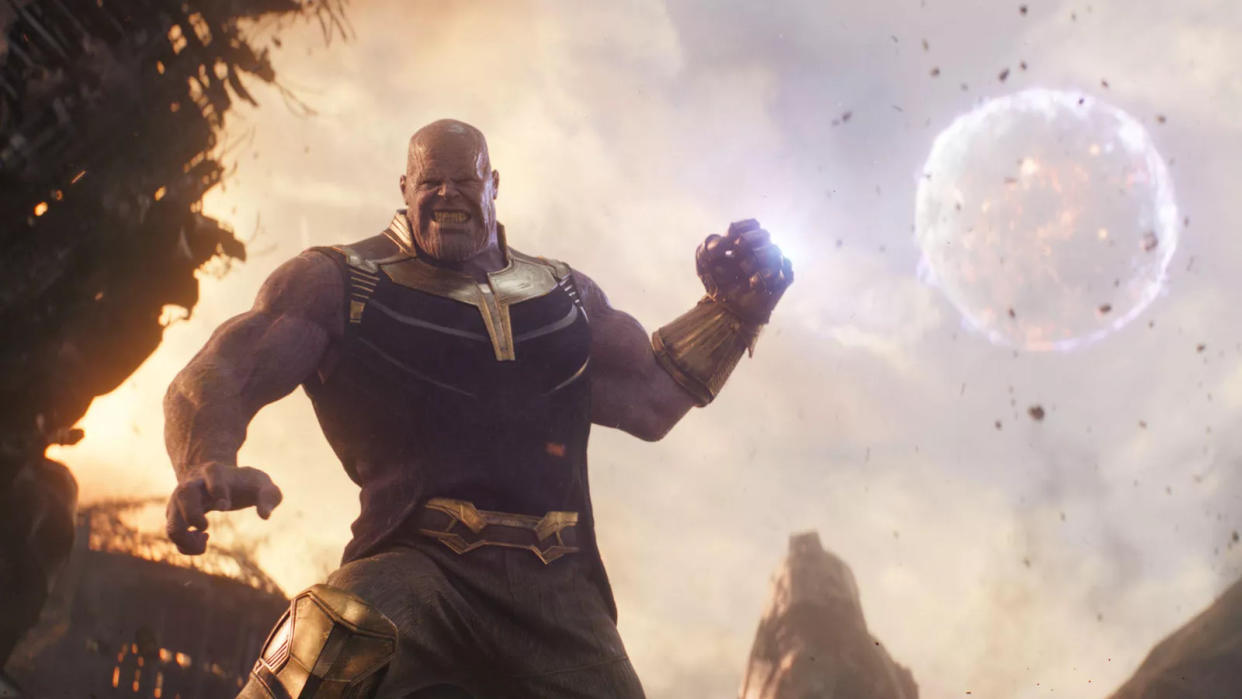 Josh Brolin as the villain Thanos in 'Avengers: Infinity War'. (Credit: Disney/Marvel)