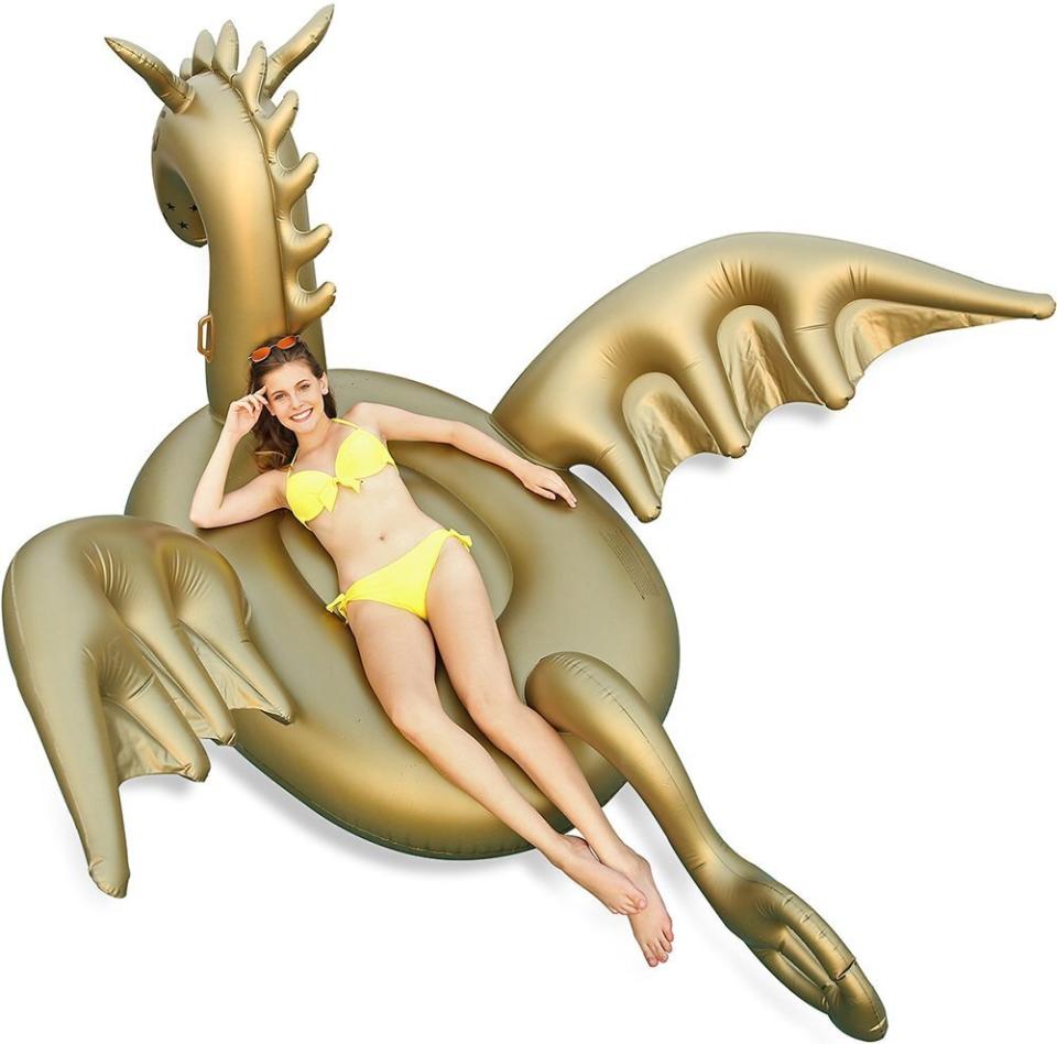 Luxy Float Giant Inflatable 103” Golden Dragon Pool Float (Photo: Amazon)