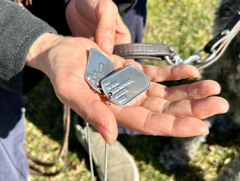 Bylnda Sól wears her dog tags around her neck as a reminder of where she's been and how far she's come.