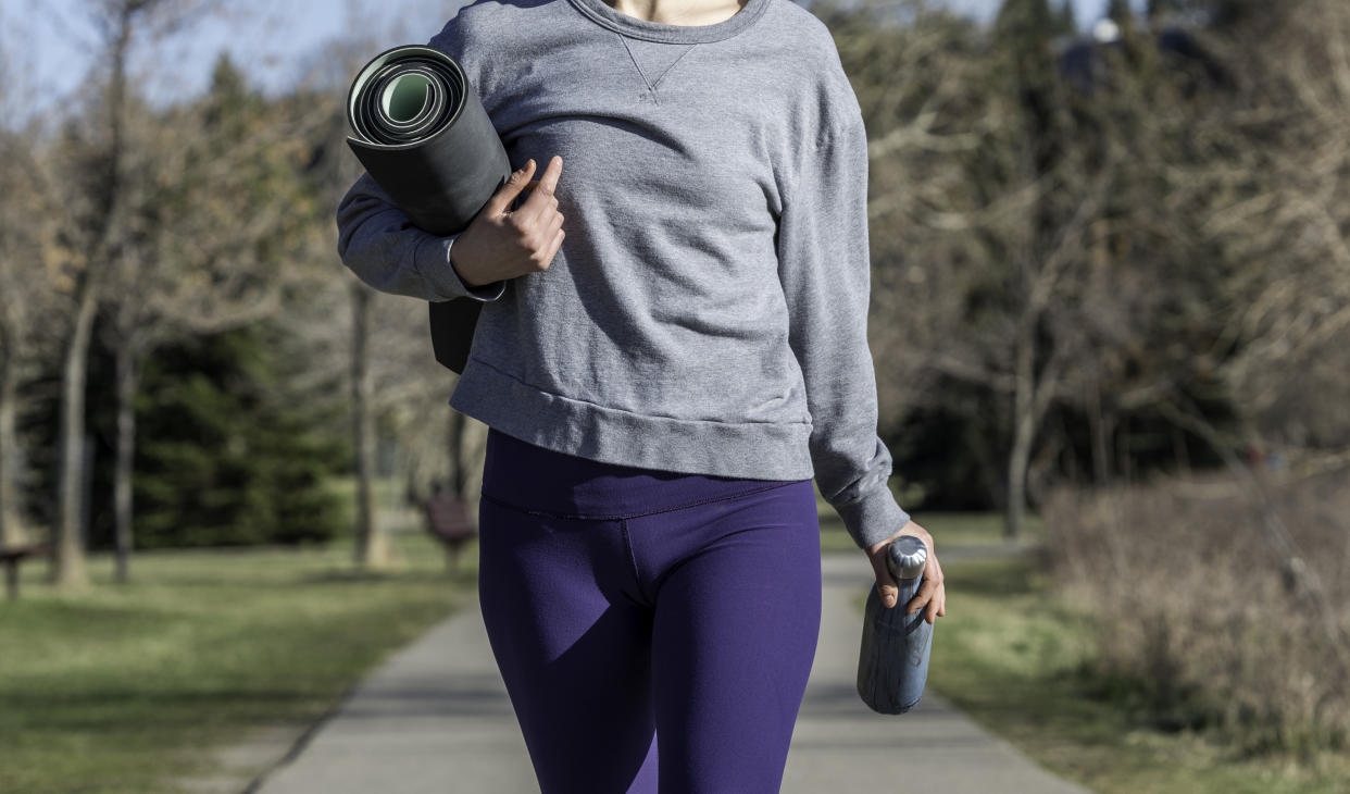 Tight-fitting leggings may be contributing to the rise of labiaplasty. (Photo: Getty Images)