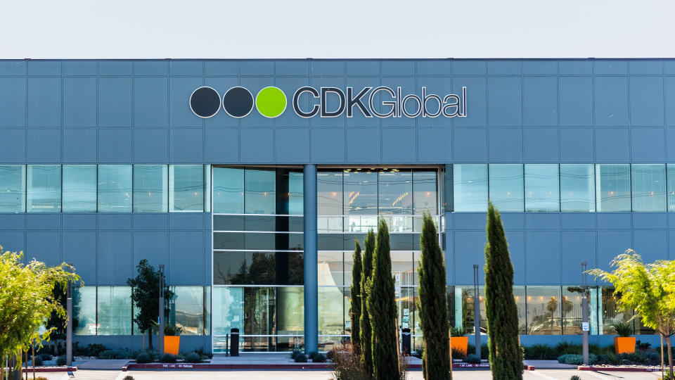 Oct 14, 2020 San Jose / CA / USA - CDK Global headquarters in Silicon Valley; CDK Global, Inc., together with its subsidiaries, provides software and technology solutions for automotive retailers