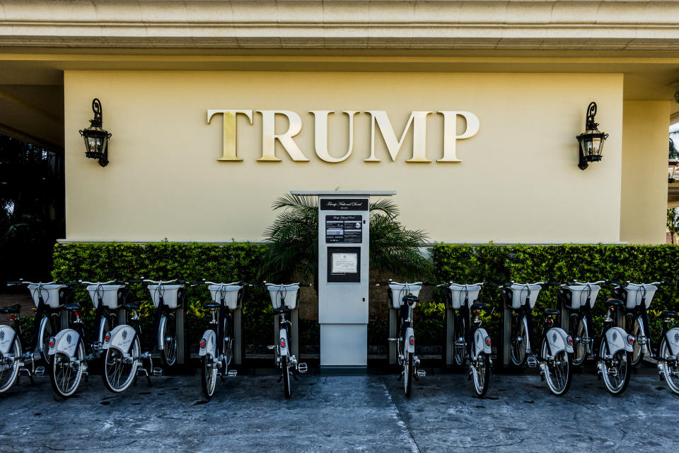 Un quiosco de renta de bicicletas en Trump National Doral cerca de Miami, el 26 de junio de 2020. (Scott McIntyre/The New York Times).