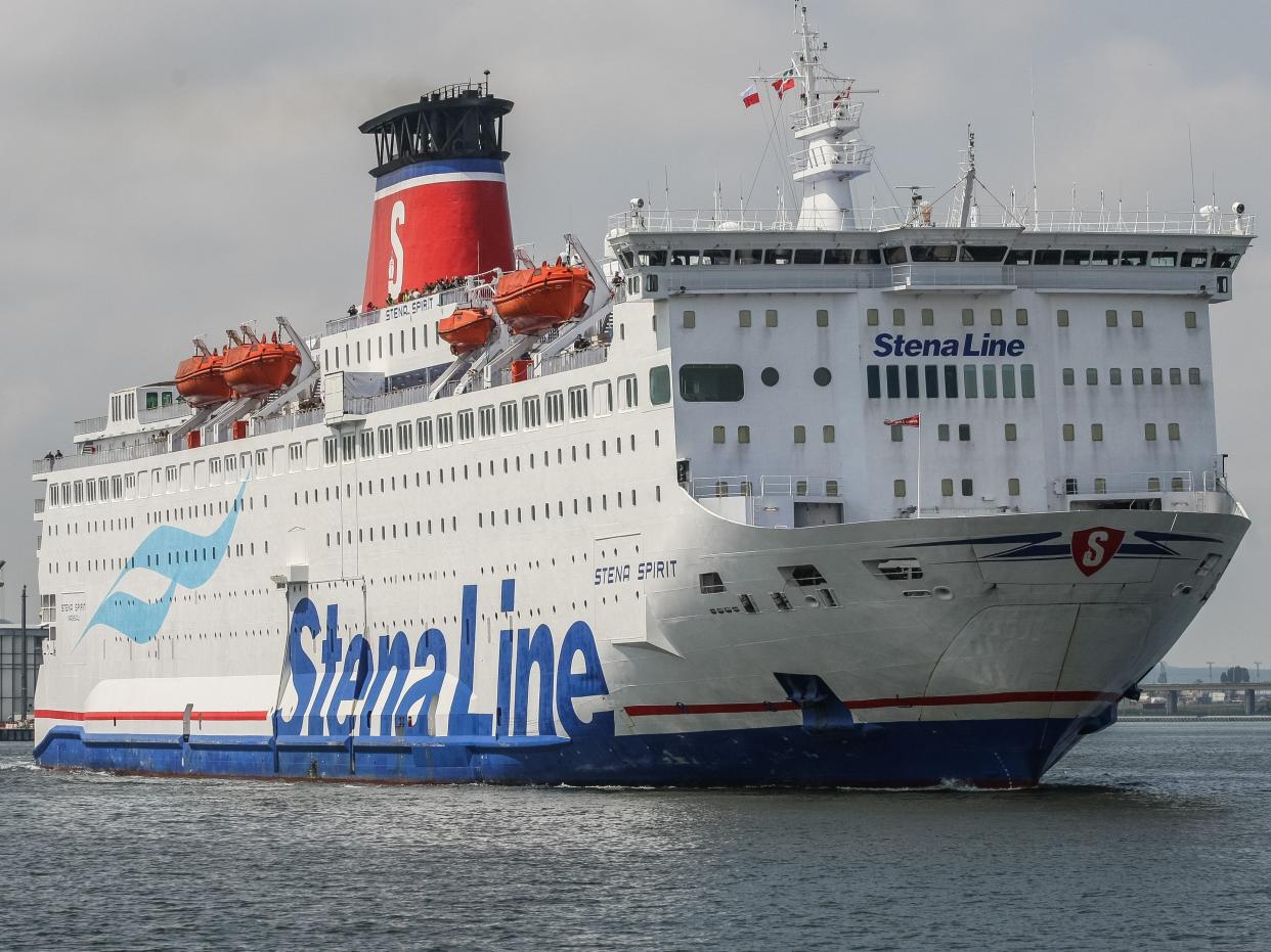 Stena Line's Spirit large white passenger ferry in the sea